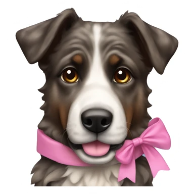 Brindle shepherd with pink bow sticker