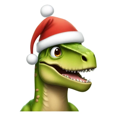 Dinosaur with a Santa hat  sticker