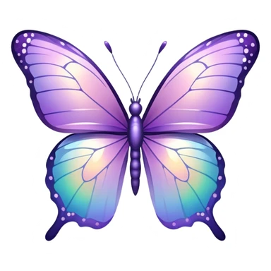 Sparkly Iridescent transparent Pastel purple-gradient iridescent butterfly sticker