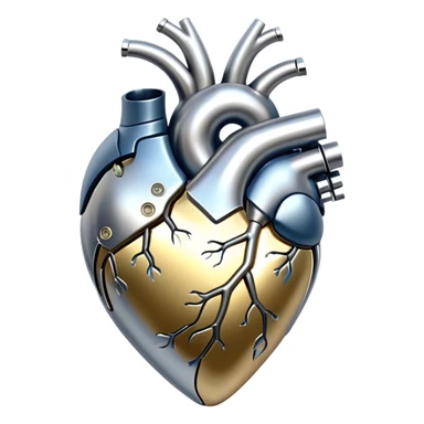 sorayama heart glossy metal organic shapes jounts glow lights inside sfw sticker