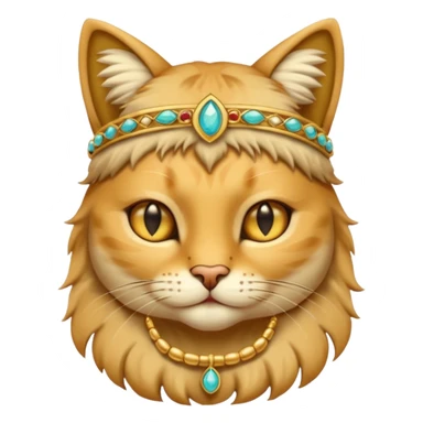 ancient cat with gold jewerly on head sticker