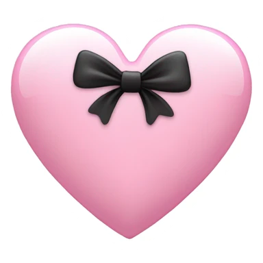 light pink heart with a black bow glassy sticker