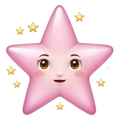 pale pink star sparkle sticker