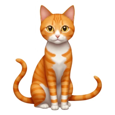 full body orange domestic shorthair slim cat with yellow/orange eyes  sticker