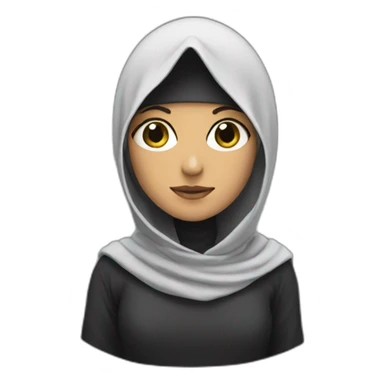 A girl wearing hoodies and a niqab sticker
