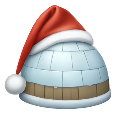 igloo xmas santa hat sticker