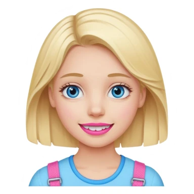 Blonde blue eye clean girl with pink braces sticker