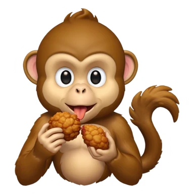 Monkey eating fried chicken  sticker
