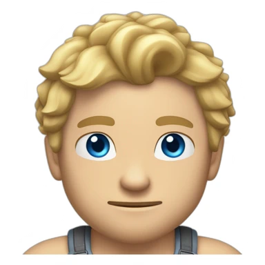 muscled caucasian dude, pet honeybadger, blue eyes, not from the world sticker