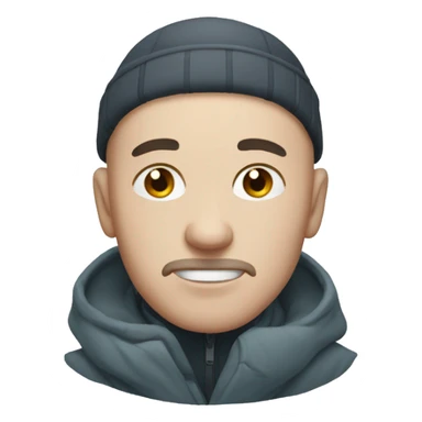 A bald man freezing in the snow sticker