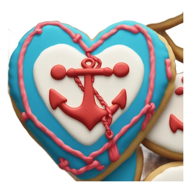 cookie heart with anchor sticker