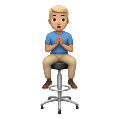 a person sitting on stool moving full backward head. sticker