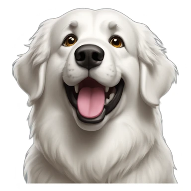 goofy happy Great Pyrenees dog with large jowls sticker
