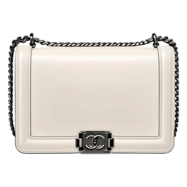chanel le boy plain white bag sticker