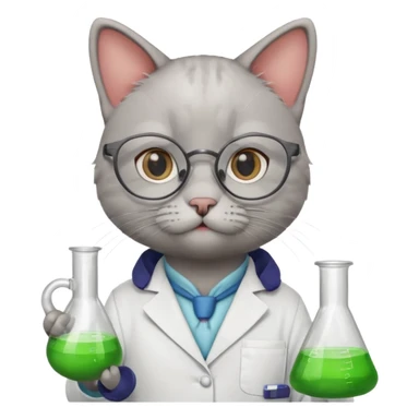 Chemist cat sticker
