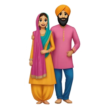 Sikh son daughter mother father sticker