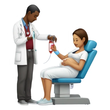 pregnant women having blood drawn sticker