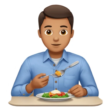 1 man eating at restaurant sticker