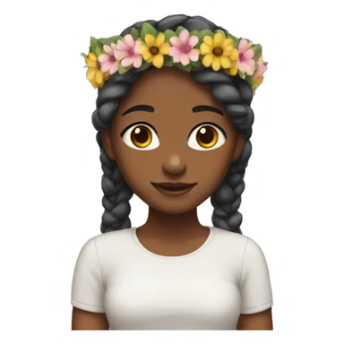 Girl with flower crown sticker