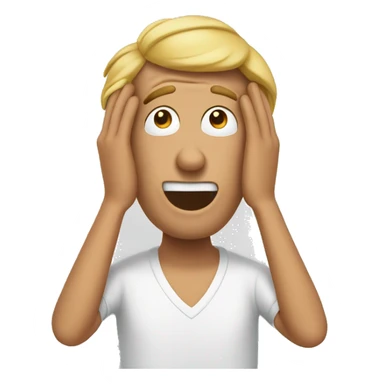 Goofy man, hands  on head, made  mistake sticker