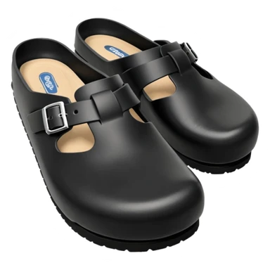 black boston birkenstock clog emoji sticker