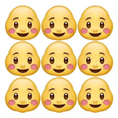 ภาพสร้างอิโมจิขนาด 1:1 ในสไตล์Yuru-Chara styleสร้างทีละ 9 ชิ้น บนภาพเดียวขนาด 16:9 โดยจัดวางแบบเป็นกริด แถวละ 3 ชิ้น ไม่มีส่วนไหนทับกัน มีขอบขาวแบบสติกเกอร์ ดังนี้
1) หน้ายิ้ม 2) หน้าเบื่อโลกมู่ทู่ 3) หน้าร้องให้ แบบน่ารักๆติดงอแง sticker