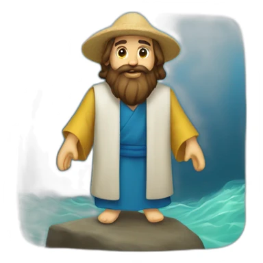 Jesús de Nazaret caminando sobre las aguas sticker