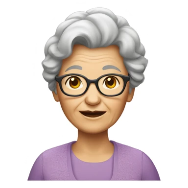 Granny with brown hair family sticker