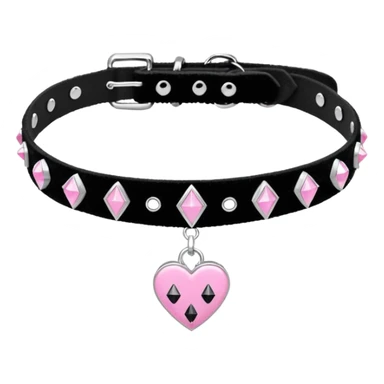 BLACKPINK-inspired gothic choker , no hearts, black and pink, cute, remove background sticker