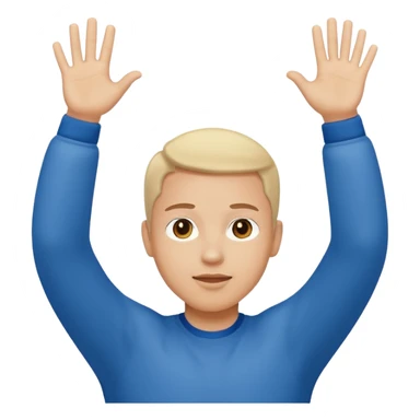 person raising arms in a simple pose sticker