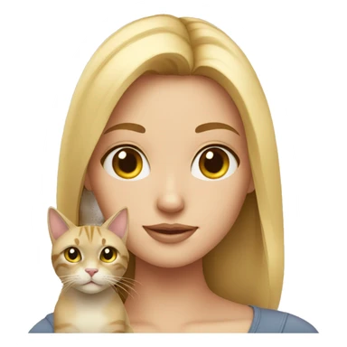Blonde girl with cat sticker