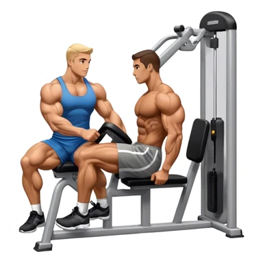 side-view bodybuilder seated weighted calf-raise machine sticker