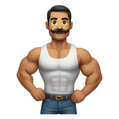 Muscle mustache expressive Cuban man sticker