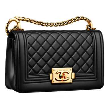 chanel le boy black bag gold hardware sticker