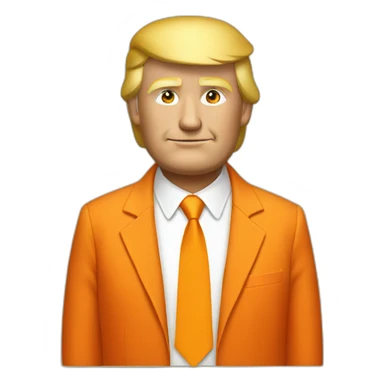 Donald Trump in orange clothing sticker