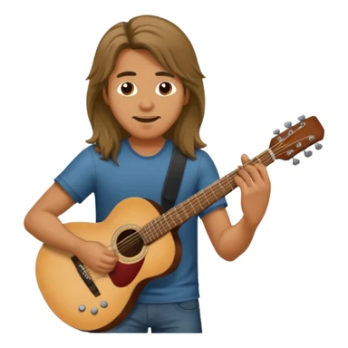 Guy with long hair guitarist sticker