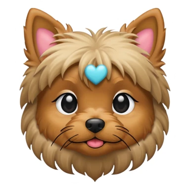 Yorkie with heart eyes sticker