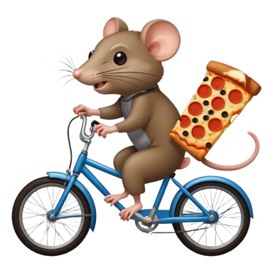 rat stealing pizza on a bike sticker