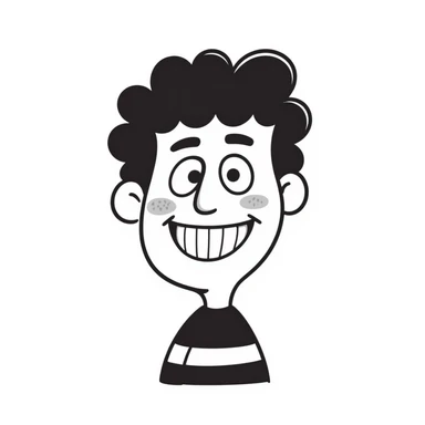 funny face with big grin and rosy cheeks sticker