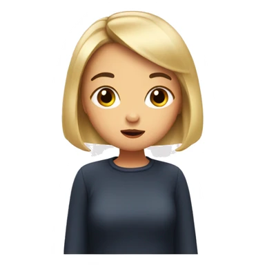 a girl with french bob making a blow kiss sticker