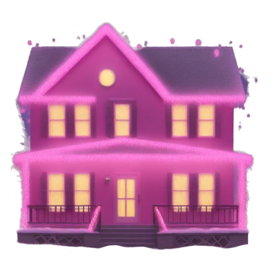 Pink Christmas lights on house sticker
