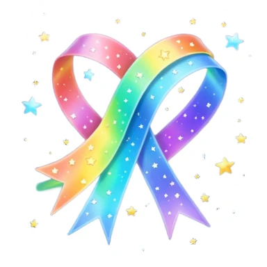 Rainbow starry galaxy ribbon sticker