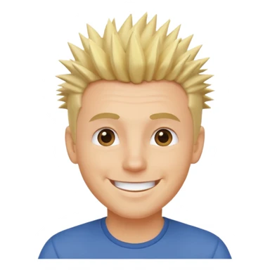 fat spiky haired happy man blonde sticker