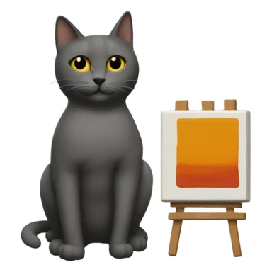 A cat painting a picture by Rothko   sticker