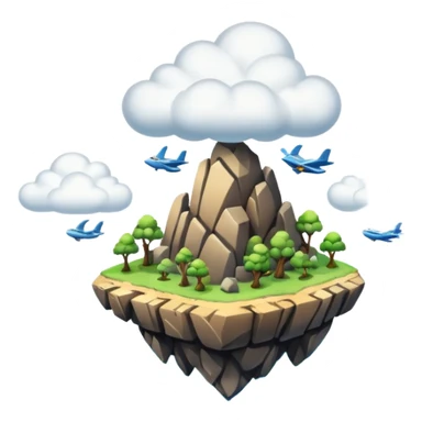 Flying Island, cloud around sticker