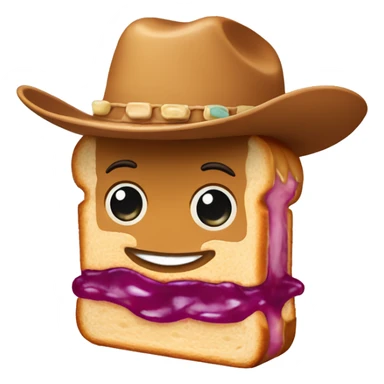 Peanut butter and jelly sandwich wearing a cowboy hat  sticker