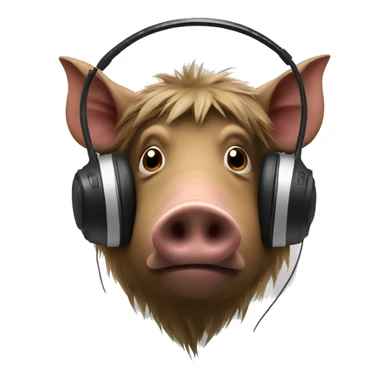 boar in headphones sticker