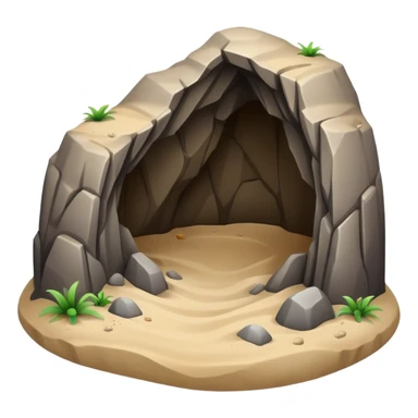 generate realistic detailed cave in 3d style with sand  sticker