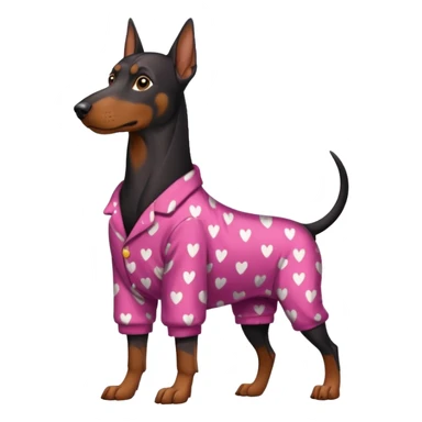 Doberman with pajamas on sticker