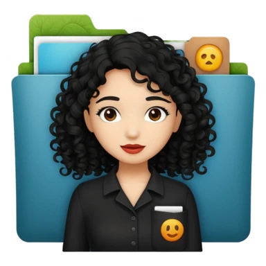 black transparent pocket black folder - with a canela skin girl with curly black hair logo  sticker